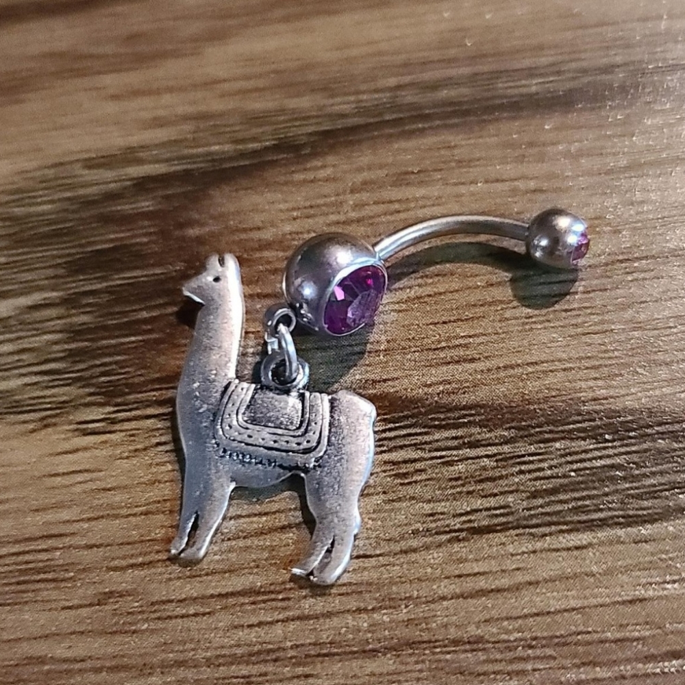 Lama pink bellybutton ring